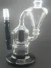 Glasklares Glasöl-Dab-Rig-Rauchwasserbong-Wasserpfeife mit schwarzem Boden für Tabakpfeifenzubehör mit Gelenk