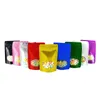 100 Pcs Colored Aluminum Foil Stand Up Zip Lock Pouches with Clear Window For Snack Storage Resealable Bag 201021182L