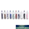10 Stück 10 ml natürliche Edelstein-Rollerball-Flaschen für ätherische Öle, transparente Parfüme, Öle, Flüssigkeiten, Roll-on-Flaschen mit Kristallchip