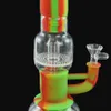 16 '' Verre Bong conduite d'eau silicone dab plate-forme fumée narguilés fumer barboteur pour herbe sèche