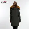 EURASIA Brand Women Coat Lady Lady Winter Parkas Style Jacket Real Peur Collar Capô grosso de roupas full full Warm Y170022 201125