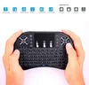 Mini i8 Teclado sem fio Luz de fundo LIGHT 24G Air Mouse Teclado Remote Control Remoto Touchpad Bateria de lítio recarregável para Andro7833482