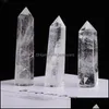 Artes e Ofícios Artes Presentes Casa Jardim Torre de Cristal Branco Ornamento Varinhas de Cura Mineral Reiki Pedra de Energia Natural SixSided Abi9878424