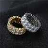 Hip Hop 2 Rows CZ Ring Full Bling Iced Out Wedding Rings Micro Pave Zircon For Men Women Gift 7.8.9.10.11 Available