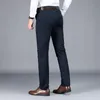 Pantalon en coton pleine longueur classique affaires décontracté hommes mode droite pantalon extensible hommes grande taille 201128