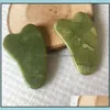 Mas Stones Rocks Health Beauty Mas Beautyjd010 Natural Xiuyan Stone Green Jade Guasha Gua Sha Board Masr pour SCRA Drop Livrot 2147765