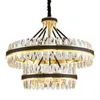 LED Postmodern Round Oval Crystal Chandelier Lighting Lustre Suspension Luminaire Lampen For Dinning Room Free shipping