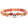 Bracelet en pierre d'agate Bracelets de perles d'agates vertes grises Bracelet de chakra de yoga d'armure