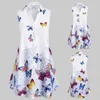 Women Casual Plus Size Sleeveless Butterfly Print Top T-Shirt Shirt Slim Fit shirt tight Summer Retro Tops ladies slim fit Tops1