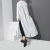 春の新しいファッション新しい長いタイプのベントボタンビッグサイズシャツ長袖長いブラウス女性YC1 201202