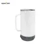 Sublimation Coffee Mugs with Bluetooth Speaker 14oz Stainless Steel Tumbler USB Charger Double Wall Insulated Vacuum Music Tumblers Blank White Water Bottle