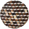 2020 New High Quality Patchwork Cowhide Rug Circle Cow Fur Carpet Leather Cow Hide Area Round Cowskin Carpet1233i