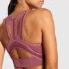 Kobiety Seamless Yogi Topy Crop Sports Bra Gym U-Neck High Support Push Up Oddychający Top z Pad Fitness Bralette