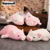 Squishy Pig Stuffed Doll Lying Plush Piggy Toy White / Pink Animals Soft Plushie Hand Warmer Blanket Kids Comforting Gift LJ200915