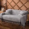 3D Floral Sofa Cover Towel For Living Room European Style Plush Slipcovers Furniture Couch Cover Luxury Fabric Lace Decor Covers LJ201216