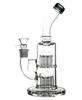 Style de bouteille de 10 pouces Verre clair Deux couches Peigne de masse Plates-formes pétrolières Dab Rig Fumer des conduites d'eau Turbine Percolateur Top Open Glass Bongs