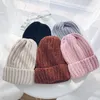 Höst Vinter Kvinnor Solid Varm Sticka Elastiska Chenille Tjocken Hattar Mode Caps Lovers Hooded Street Skullies Hat Caps