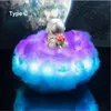Ledde färgglada moln astronaut lampa med regnbåge effekt som barn natt ljus barn sovrum natt lampa dekor hem