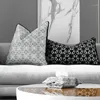 Kissen/Dekokissen, originelles Design, Kissenbezug, abstrakt, geometrisch, schwarz, weiß, Überwurf für Sofa, Stuhl, ohne Füllung1