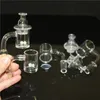 Yeni Saf Kuvars Banger Tırnak TERP Inci ve Carb Kapaklı Kuvars Banger Erkek 14mmJoint 90 Degres Için Cam Bongs Su Borusu