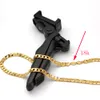 18 K Stempel Link China Ketting Flat Cubaanse Curb Link Chain Geel Gold GF 60 * 8 mm breed 24 "