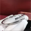Silver Gold Bracelets Bangles Couple Engagement Fashion Bangle Stainless Steel Men and Women Lovers Nail Jewelry Bracelet Gift Par2173