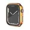 Złota poszyjka ze szklanką hartowaną dla Apple Watch Band 44 mm 40 mm 42 mm 38 mm 41 mm 45 mm 49 mm HD Okładka ochrony ekranu dla Iwatch Series SE/6/5/4/3