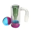 Glas Asvanger 14mm mannelijke met siliconen container voor siliong bong glas water bong booreiland roken accessoires met 3 kleuren