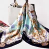 100 Pure Real Silk Square Scarf For Women Luxury Design Print Shawls Wraps NeckerChief Natural Silk Scarves Headscarf 88x88CM5356003