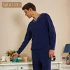 Новый стиль Spring Men Sets Casual Cotton Hatchastress Absorption Pajama Night Home Clothing Hot Sedelling 1904 LJ201112