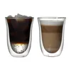 Set of 2 270ml double wall coffee cup sets for juicedrink latteespresso high quality borosilicate cups Y200107