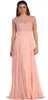 Plus Size Pink Chiffon A Line Bridesmaid Dresses Long Jewel Neck Lace Appliques Beaded Wedding Guest Party Gowns Cap Sleeves Sweep Train Maid Of Honor Dress AL7311