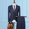 Fashion-New Ankomst Högkvalitativ singelbröst Plaid Casual Suit Män, Mäns Business Passits Plus-Size S -3XL Gratis frakt T200303