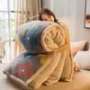 Толстое теплое кашемировое зимнее одеяло из ягненка для спальни, двухстороннее пододеяльник из кораллового флиса, удобное мягкое постельное белье, домашний текстиль LJ5130399