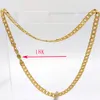 18 K Stempel Link China Ketting Flat Cubaanse Curb Link Chain Geel Gold GF 60 * 8 mm breed 24 "