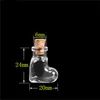 10 pcs 20x24x6 mm Small Glass Bottles With Corks DIY Mini Clear Transparent Jars Gifts Vials Lovely Little Pendants