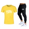 2023 masculino casual verão designer t camisas de treino do homem camiseta calças definir fitness algodão t camisa jogger roupas masculinas 243u