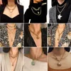 50% korting Punk Multi Layered Pearl Choker Ketting Kraag Verklaring Maagd Maria Coin Crystal Hanger Dames Sieraden