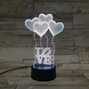 Nouveauté Articles 3D LED Je t'aime Veilleuse 7 Couleurs Changeantes Port USB Acrylique Lumières Bureau Lampe De Table Saint Valentin Cadeau D'anniversaire Chambre Décoration Éclairage ZL0267