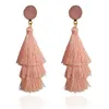 Bohemian Druzy Layed Tassel Dangle örhängen Stud Statement Big Chandelier Drop Ear Rings for Women Fashion Jewelry Gift Will and Sandy