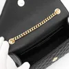 Classic Chain Crossbody Tas Dames Schoudertas Kleine Grain Reliëf Gewatteerde Lederen Envelop Tas Lingge Caviar Patroon Handtas