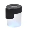 Glass Storage Container Stash Jar Viewing Container 155ML Vacuum Seal Light-Up LED Plastic Stash Box Bottle Waterproof Airtight Pill Jars