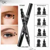 QIC 2 w 1 płyn Mat Eyeliner Stamp Pen cienkie uszczelnienie skrzydła Czarna długotrwała oko ołówek Oczy Makeup 02089968460