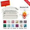 3 stücke Grau Weiß Waschen Seide Bettwäsche Luxus Home Textile King size bett Bettwäsche Quilt Bettbezug-set LJ201127