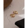 YHPUP Fashion Brev Liten B Chunky Hoop Örhängen för Kvinnor Enkel Metall 14 K Koppar Trendiga Örhängen BOULE D'OREILLE FEMME