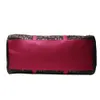 Correia cor-de-rosa Black Leopard Saco de viagem Grande capacidade Glitter Duffle Projeto Personalizado Bolsa de Fim de Semana Domil106-1065