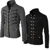 Vestes pour hommes Rétro Veste pour hommes Slim Taille Plus 2021 Gothique Brocade Col montant Manteau Steampunk Victorien Matin Outwear1