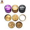 HONEYPUFF AirCraft Aluminum Smoking Grinder Herb 63 MM 4 Piece Metal Tobacco Crusher Handle Muller For Smoke Water Pipes Accessories