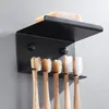 304 Stainless Steel Toothbrush Holder Set Wall Mount Black Tooth Brush Storage Rack Organizer Bathroom Accessories T200507242w