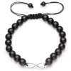 Infinity Lava Rock Türkis Perlenarmband Steinstrang verstellbare Armbänder für Damen Herren Modeschmuck